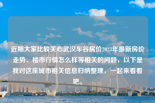 近期大家比较关心武汉车谷房价2023年最新房价走势、楼市行情怎么样等相关的问题，以下是我对这座城市相关信息归纳整理，一起来看看吧。