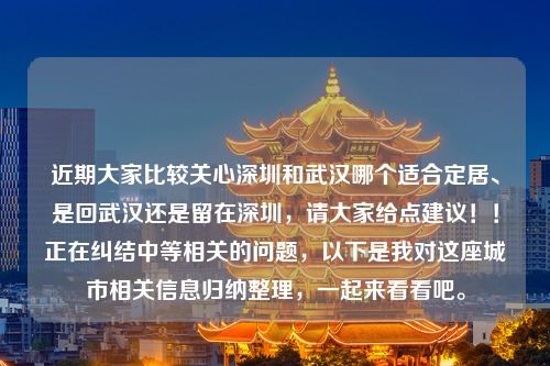 近期大家比较关心深圳和武汉哪个适合定居、是回武汉还是留在深圳，请大家给点建议！！正在纠结中等相关的问题，以下是我对这座城市相关信息归纳整理，一起来看看吧。